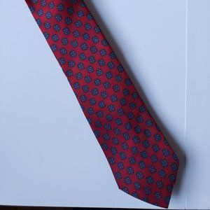 Men's Barneys New York Red Patterned Silk Tie